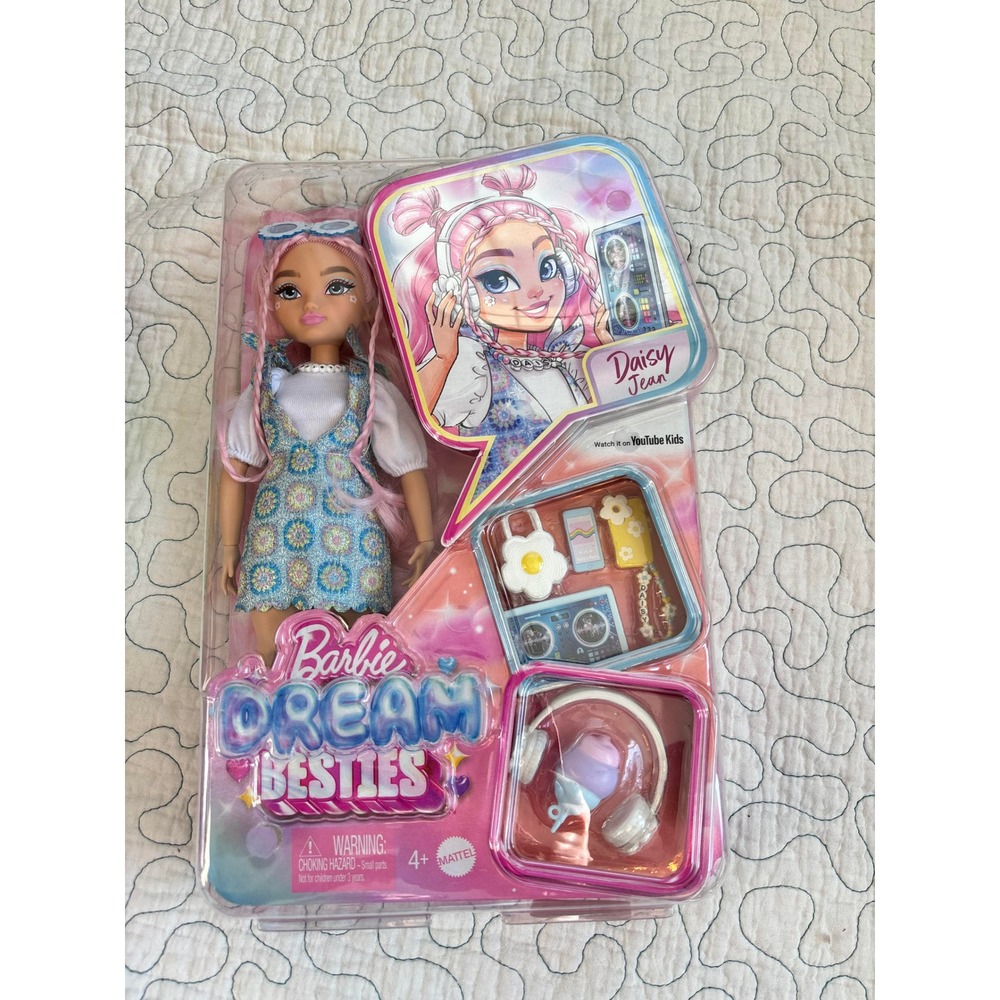 Mattel Barbie‎ Dream Besties Daisy Jean Doll Pink Hair Floral Dress Accessories